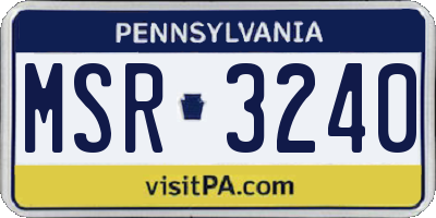 PA license plate MSR3240