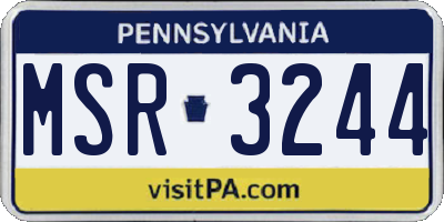 PA license plate MSR3244
