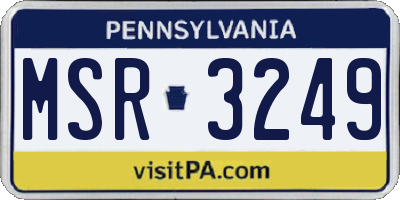 PA license plate MSR3249