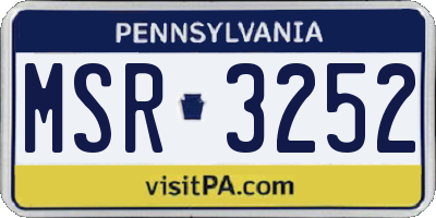 PA license plate MSR3252