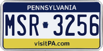PA license plate MSR3256