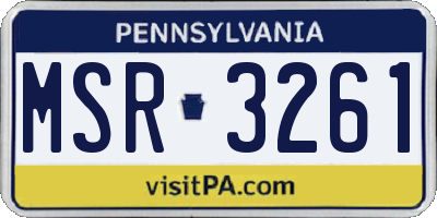 PA license plate MSR3261
