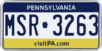 PA license plate MSR3263