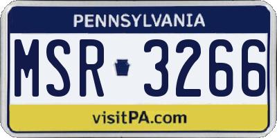 PA license plate MSR3266