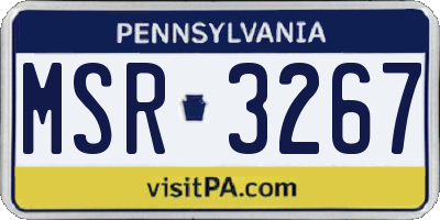 PA license plate MSR3267