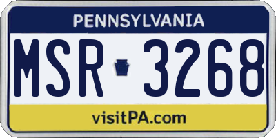 PA license plate MSR3268