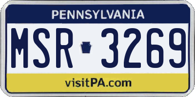 PA license plate MSR3269