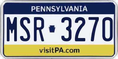 PA license plate MSR3270