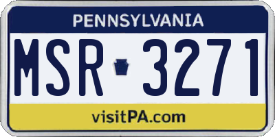 PA license plate MSR3271
