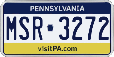 PA license plate MSR3272