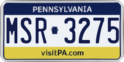 PA license plate MSR3275