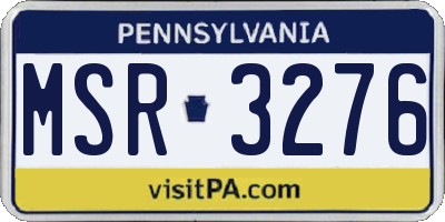 PA license plate MSR3276