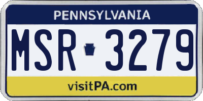 PA license plate MSR3279
