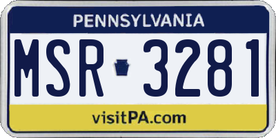 PA license plate MSR3281