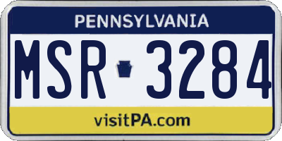 PA license plate MSR3284