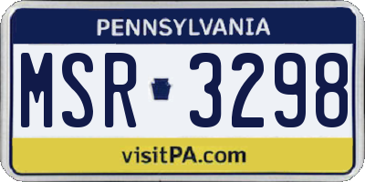 PA license plate MSR3298