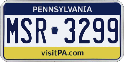 PA license plate MSR3299