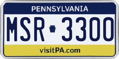 PA license plate MSR3300