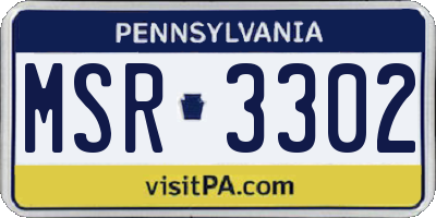 PA license plate MSR3302