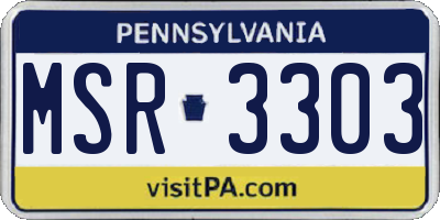 PA license plate MSR3303