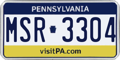 PA license plate MSR3304
