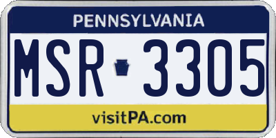 PA license plate MSR3305