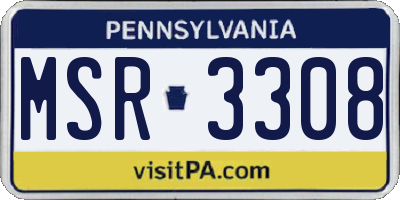 PA license plate MSR3308