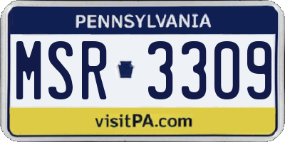 PA license plate MSR3309