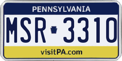 PA license plate MSR3310