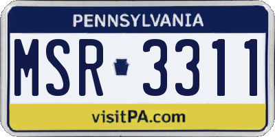 PA license plate MSR3311