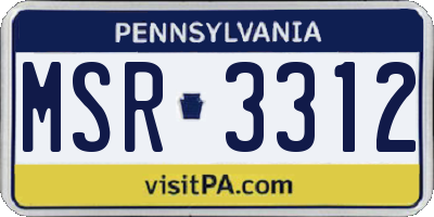PA license plate MSR3312