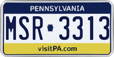 PA license plate MSR3313