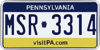 PA license plate MSR3314