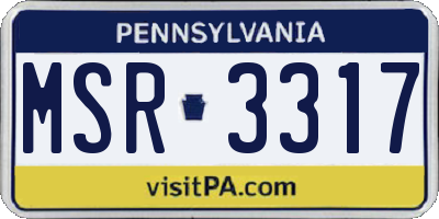 PA license plate MSR3317