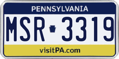PA license plate MSR3319
