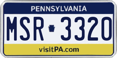 PA license plate MSR3320