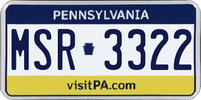 PA license plate MSR3322