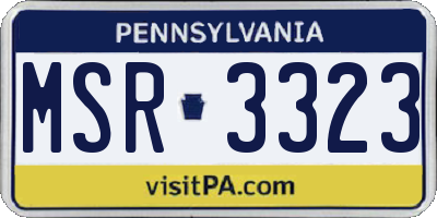 PA license plate MSR3323