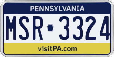 PA license plate MSR3324