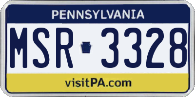 PA license plate MSR3328