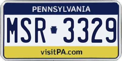 PA license plate MSR3329