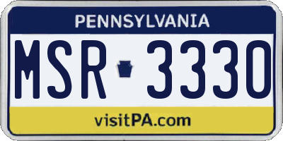 PA license plate MSR3330