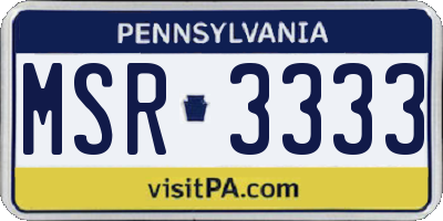 PA license plate MSR3333