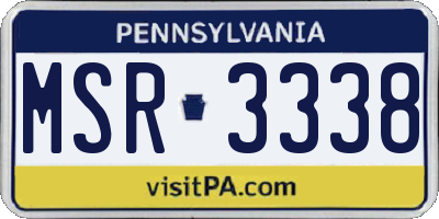 PA license plate MSR3338