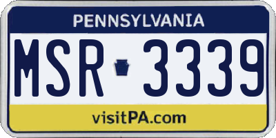 PA license plate MSR3339