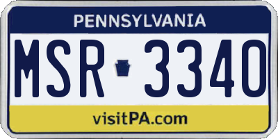 PA license plate MSR3340