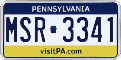 PA license plate MSR3341