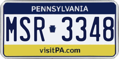 PA license plate MSR3348