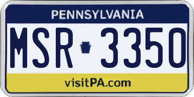 PA license plate MSR3350