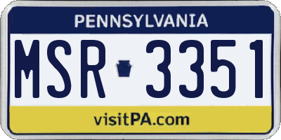 PA license plate MSR3351